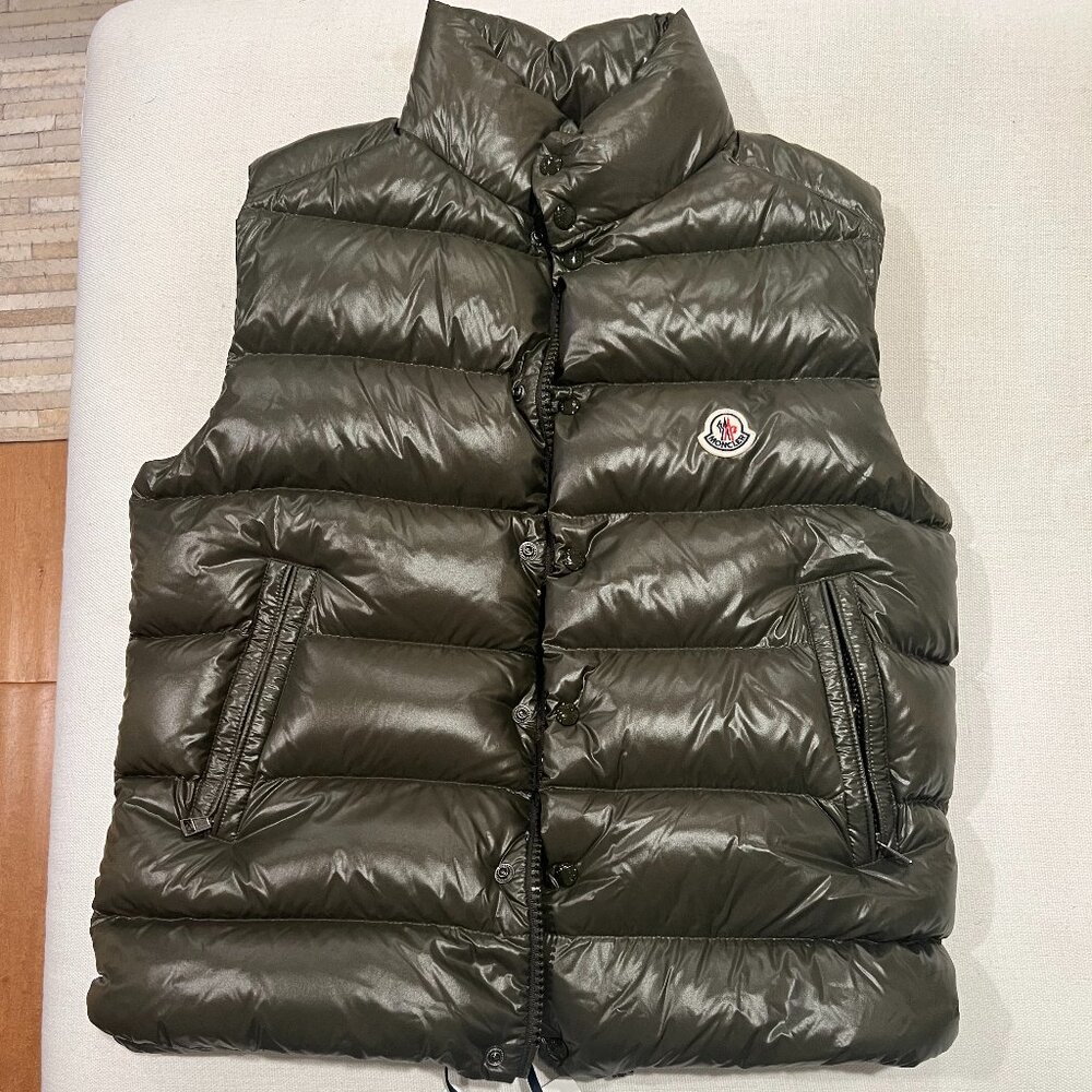 Moncler Olive Green Tibb Down Vest